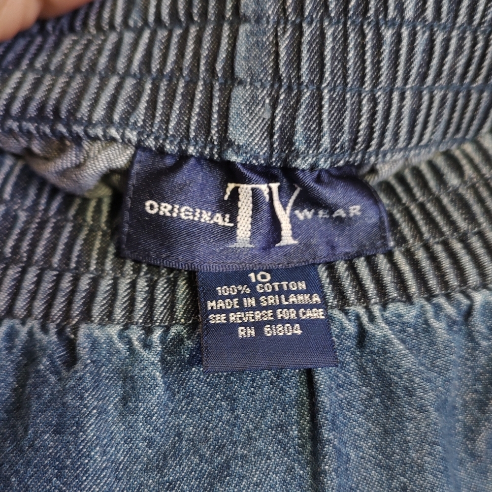 Embroidered Blue Denim Skirt - Picture 4 of 7